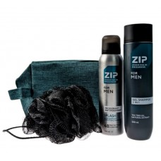 ZIP FOR MEN ПН Гель-шампунь 2в1 250мл,део-спрей 150мл,мочалка для тела в косметичке